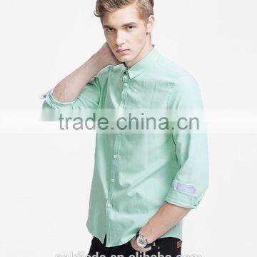 Cotton Long Sleeve Plain T-shirt for Men Shirts 2016 photo-2