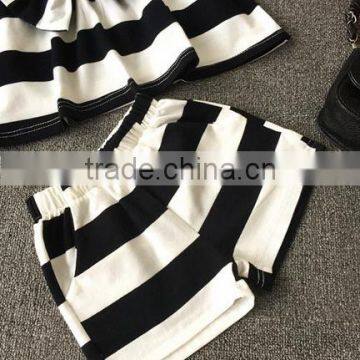 Vintage Baby Clothing Set Black And White Stripes Outfit Bow Tie Apparel photo-5