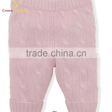 Ribbed Baby Wool Cashmere Knitted Pants photo-2