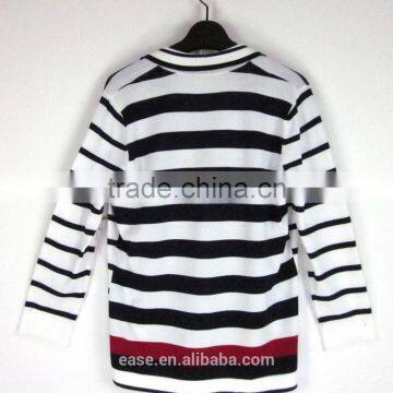 2016 Black and White Stripe With Embroidery Lady Sweater photo-3