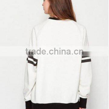 Cheapsale Garfield Printed White Long Sleeve Oversized Raglan Women's Plain Pullover Round Neck Long Sleeve Hoodie photo-3