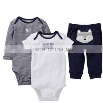 Autumn Style Carter's Baby Newborn Infant Bodysuits Children's Overalls Boutique Clothing Clothes for Baby Boys 3pics/set photo-2