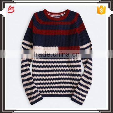 Hot sale pullover sweater knit cotton fabric with stripe for boys