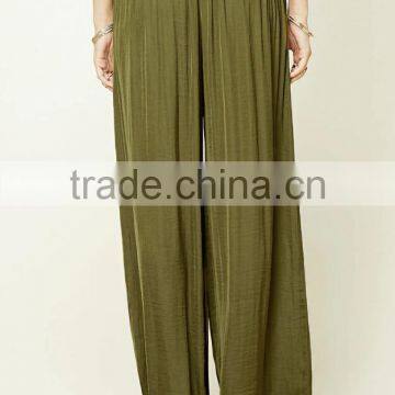 2017 China Spring Hot Selling Brand Quality Womens Wide Leg Crepe Chino Pants photo-4