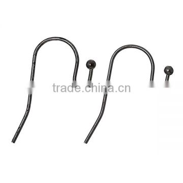 Copper Ear Wire Hooks Earring Findings U-shaped Gunmetal 20.0mm x 15.0mm