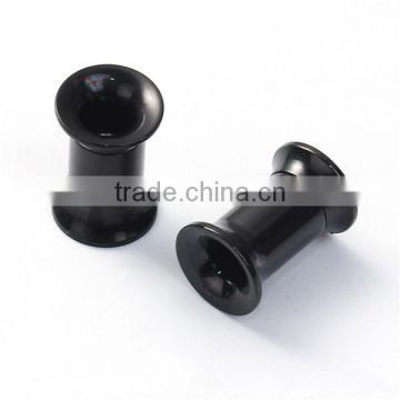 5mm Stainless Steel Ear Stretcher Expander Bobbin Black Ear Plugs Gauges