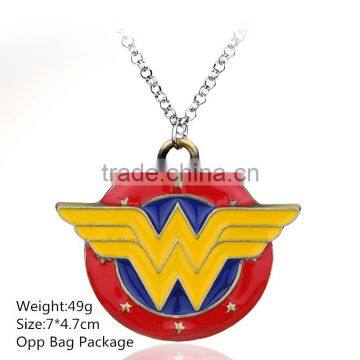 Wholesale Good Quality Beautiful Bronze Wonder Woman Alloy Anime Necklace Set