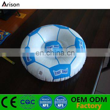 Inflatable booster seat with soccer printing