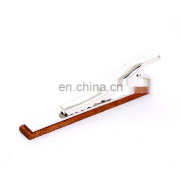 Classical Men's Custom Wood Tie Clips Men Metal Tie Bar photo-4