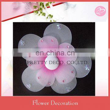 Pink Silk artificial flower with painting