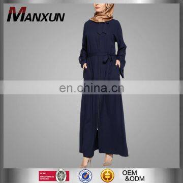 Dubai Wholesale Market 2017 Latest Design Of Abaya Hot Sale Nave Blue Muslim Coat Dress