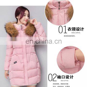 Down Jacket Cotton Clothing Women in the Long Section of Thick Hair Collar Collar Winter Winter Casual Cotton Jacket S1021
