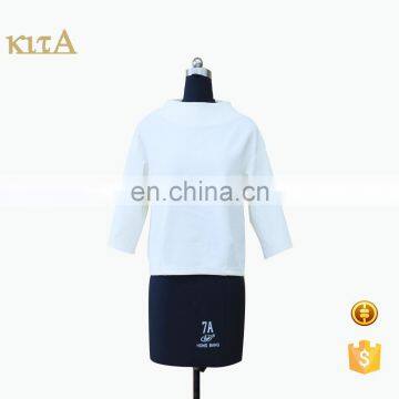 women hot sale turtle neck 3/4 sleeve knit pullover