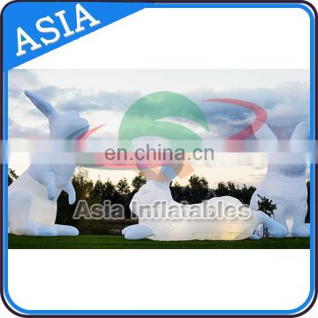 Outdoor giant inflatable led light rabbit animal for the festival show/ White Lighting Inflatable Rabbits for Event