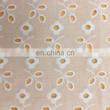 OLF09531 Manufactory 100% white cotton embroidery india cotton lace fabric for garment