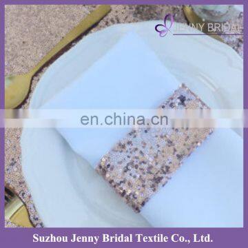 NP020A Custom Gold Sequin Fabric Personalized Napkins Straps photo-5