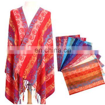 100% jacquard cotton striped woven scarf