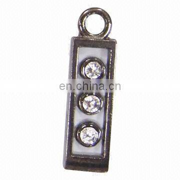 Promotional Rhinestone Pull Slider,Made of Alloy,Sized 30x8mm,OEM Orders Welcomed