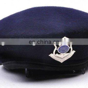 Blue Beret with Black Brim