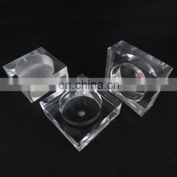 Custom Thick Large LED Dome Light Clear Acrylic Square Display Base photo-4