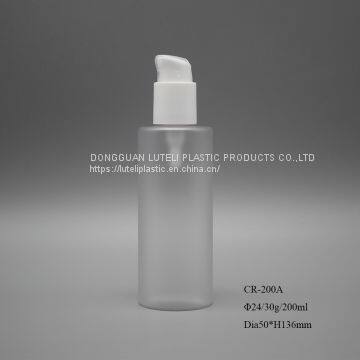 200ml Frosted / Mat Round Plastic PETG Skin Care Lotion Bottle With Inner Plug and Screw Cap photo-4