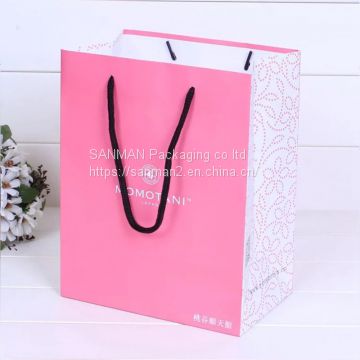 Rose plain pink paper bag