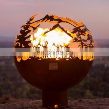 CNC cutting fireball fire pit outdoor decorative