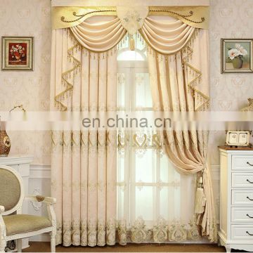 Polyester hot flower design embroidery curtains luxury