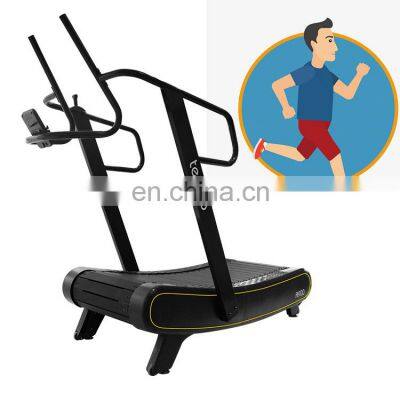 China Curved treadmill & air runner for gym use strengthen training exercise equipment self powered cheap running machine