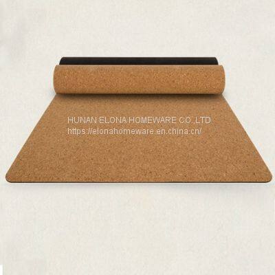 Custom Logo Printing Eco Friendly Non Slip Natural Rubber Material Colorful Cork Yoga Mat photo-3