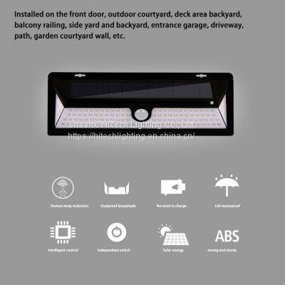 IP65 Waterproof PIR Motion Sensor Solar Wall Mounted Light 118 LEDS Outdoor Solar Lamp For Garden Street Light Cold Lighting photo-2