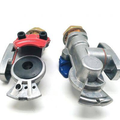 Gladhands With Valve Switch Die Cast Aluminum Valve Glad Hands Universal Air Hose Brake Coupling Connector Handshake Kit for Truck Semi Trailer Tractor RV photo-3