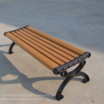 Outdoor Bench Garden Chair Recycled Plastic Garden Bench HDPE Park Chair Aluminum Legs photo-3