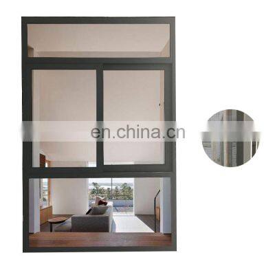 Factory cost large sliding windows modern design office black thermal break best aluminum window for sale