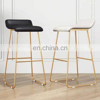 Bar Stool Gold Kitchen Counter High Modern Cheap Furniture Chair Leather Bar Stool with Back Tall Nordic Luxury Fashion Home