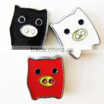 2015 zinc alloy jewelry pig slide jewelry beads 8mm slide charm