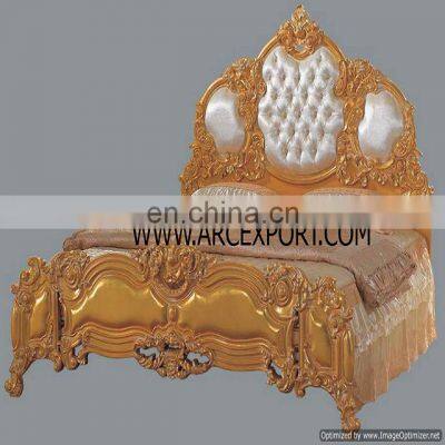 gold & white wooden funky beds