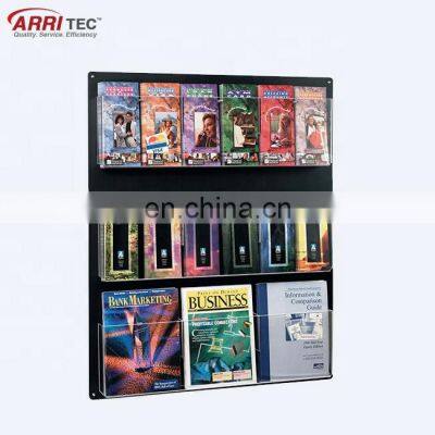 Wall Mount Pockets Clear Multifunction Leaflet Holder Acrylic Brochure Book Holders photo-2