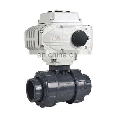 COVNA Electric Actuator Ball Valve 2 Way PVC Motorized Electric Ball Valve 12V 24V 220V Plastic Ball Valve