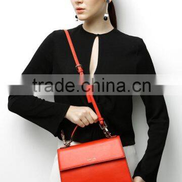 Hot Selling Wholesale New Fashion Red Genuine Leather Handbag / Leather Bags Women Shoulder Bag/ Leather Satchel Bag Quality Choice photo-3