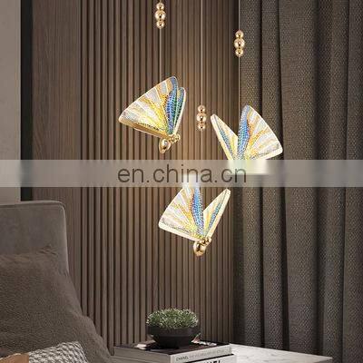 Nordic Colorful Chandeliers Pendant Modern LED Creative For Home Butterfly Pendant Light