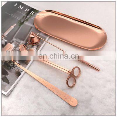 Hot Sale Wholesale Metal Brass Stainless Steel Gold Black Rose Gold Set Accessories Wick Trimmer Candle Snuffer