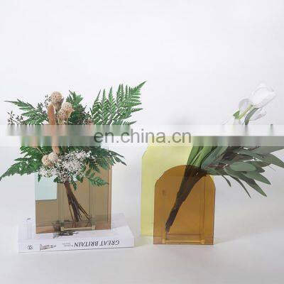 wholesale wedding new clear glass high quality cheap nordic colourful acrylic flower vase