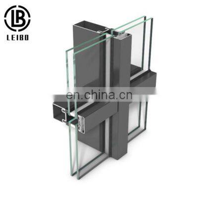 Aluminium Frame Structured Supporting Glass Curtain Wall