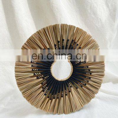 New Woven Seagrass Wall Decor Straw Rustic Pattern Woven Art Decor Placemat Wholesale photo-5