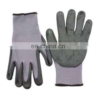 Men Black Knit Nylon Palm Fit PU Coated Gloves En388 Knitting Mechanical Protective Safety Work Gloves photo-3