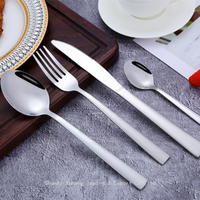 Bulk Silver Flatware Reusable Stainless Steel Spoon Fork Knife Customized Cutlery Set