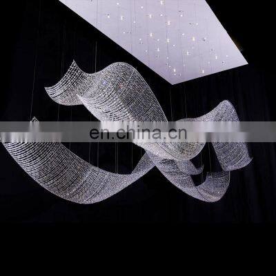 Customization Large luxury decoration lobby chandelier hotel modern pendants crystal chandelier