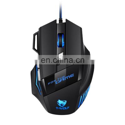 2021 hot selling ergonomic RGB wired portable USB game mouse 4-color luminous classic