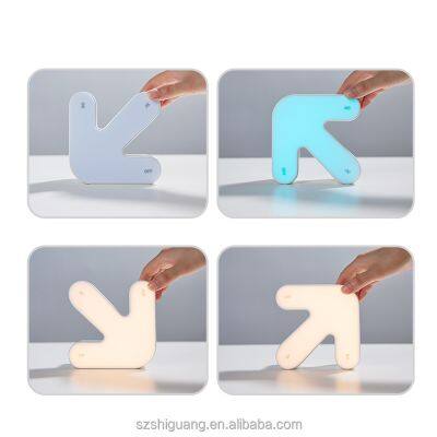 Wholesale New Design Flip Arrow Shaped USB Rechargeable LED Night Lamp ABS Mini Table Lamps for Kids Room Party Shop photo-4